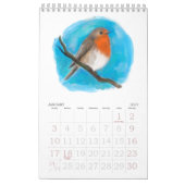 水彩花と動物のカレンダー カレンダー (1月 2027)