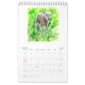 水彩花と動物のカレンダー カレンダー (3月 2026)