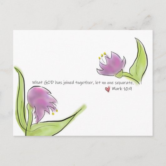 水彩花と愛のための聖句 ポストカード (正面)