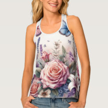 水彩花と海と海のビーチ