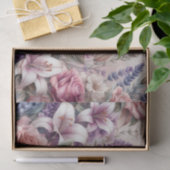 水彩花と海と海のビーチ 薄葉紙 (ギフト)