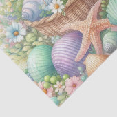 水彩花と海と海のビーチ 薄葉紙 (詳細)