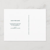 水彩花と灰色のストライプ花の保存日付 案内ポストカード (裏面)