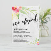 水彩花と灰色の大理石を駆け落ち 招待状 (スタンド正面)
