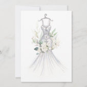 水彩花と緑のブライダルシャワー 招待状 (裏面)