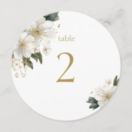 水彩花と葉結婚のテーブル番号 メニュー