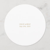 水彩花と葉結婚のテーブル番号 メニュー (裏面)