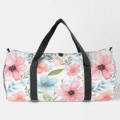 水彩花と葉 ダッフルバッグ (裏面)