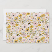 水彩花と蜂のカスタマイズカード ノートカード (裏面)