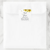 水彩花と蝶の赤ちゃんシャワー スクエアシール (バッグ)