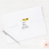 水彩花と蝶の赤ちゃんシャワー スクエアシール (封筒)