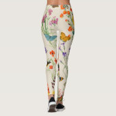 水彩花と蝶フローラ園 レギンス (裏面)