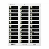 水彩花と金ゴールドフェイクグリッター黒板 ラベル (フルシート)