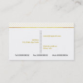 水彩花と金ゴールドポリゴンフローラ 名刺 (裏面)