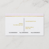 水彩花と金ゴールドポリゴンフローラ 名刺 (裏面)