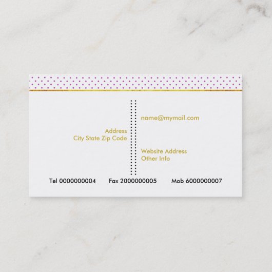 水彩花と金ゴールドポリゴンフローラ 名刺 (裏面)