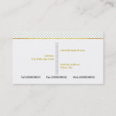 水彩花と金ゴールドポリゴンフローラ 名刺 (裏面)