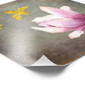 水彩花と金ゴールドミツバチ フォトプリント            (角)