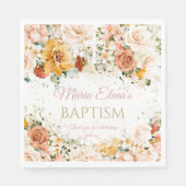 水彩花と金ゴールド宗教的なナプキン スタンダードランチョンナプキン (正面)