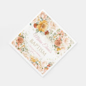 水彩花と金ゴールド宗教的なナプキン スタンダードランチョンナプキン (角)