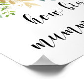 水彩花と金箔ベビーシャワー ポスター (角)