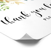 水彩花と金箔ベビーシャワー ポスター (角)