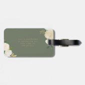 水彩花と金箔モノグラムグリーン ラゲッジタグ (裏面横)