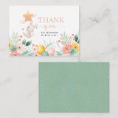 水彩花のイースターブランシュと卵の宝探しをありがとう ノートカード (正面/裏面)