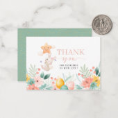 水彩花のイースターブランシュと卵の狩りありがとう ノートカード (正面/裏面インサイチュ)