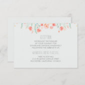 水彩花のエレガントな結婚式の受付カード エンクロージャーカード (正面/裏面)