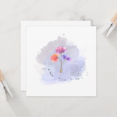 水彩花のカード カード (正面/裏面インサイチュ)
