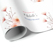 水彩花のキュートな ブライダルシャワー ラッピングペーパー (ロールコーナー)