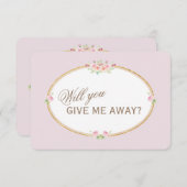 水彩花のゴールド　私をあなたに捧げます 招待状 (正面/裏面)