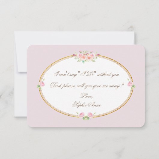 水彩花のゴールド　私をあなたに捧げます 招待状 (裏面)