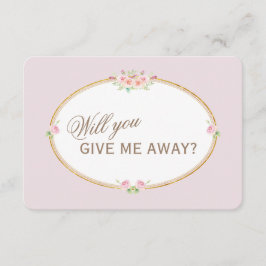 水彩花のゴールド　私をあなたに捧げます 招待状