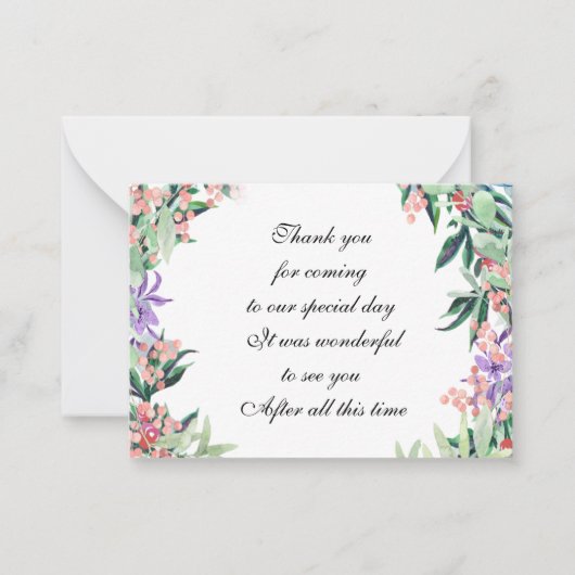 水彩花のサンキューカード ノートカード (正面)