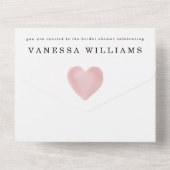 水彩花のジオメトリブライダルシャワー、rsvp付き オールインワン招待状 (裏面)