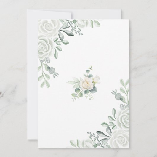 水彩花のベビーシャワー 招待状 (裏面)