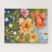 水彩花のボタニカルアート 野の花畑 ジグソーパズル (横)