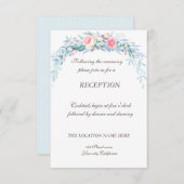 水彩花のポルカドット 結婚式の披露宴 エンクロージャーカード (正面/裏面)