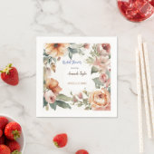 水彩花のミニマルなブライダルシャワー スタンダードカクテルナプキン (インサイチュ)