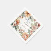 水彩花のミニマルなブライダルシャワー スタンダードカクテルナプキン (角)