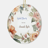 水彩花のミニマルな結婚前お披露目パーティー セラミックオーナメント (左)