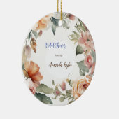 水彩花のミニマルな結婚式前お茶会 セラミックオーナメント (右)