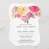 水彩花のリハ結婚ーサルディナー 招待状 (正面/裏面)