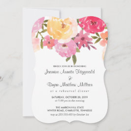 水彩花のリハ結婚ーサルディナー 招待状