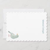 水彩花の付いたグース 招待状 (正面)