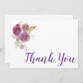 水彩花の優雅さ サンキューカード (正面/裏面)
