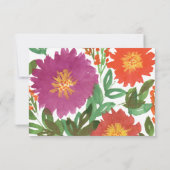 水彩花の受付カード 招待状 (裏面)