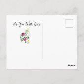 水彩花の可愛いバニー ポストカード (裏面)